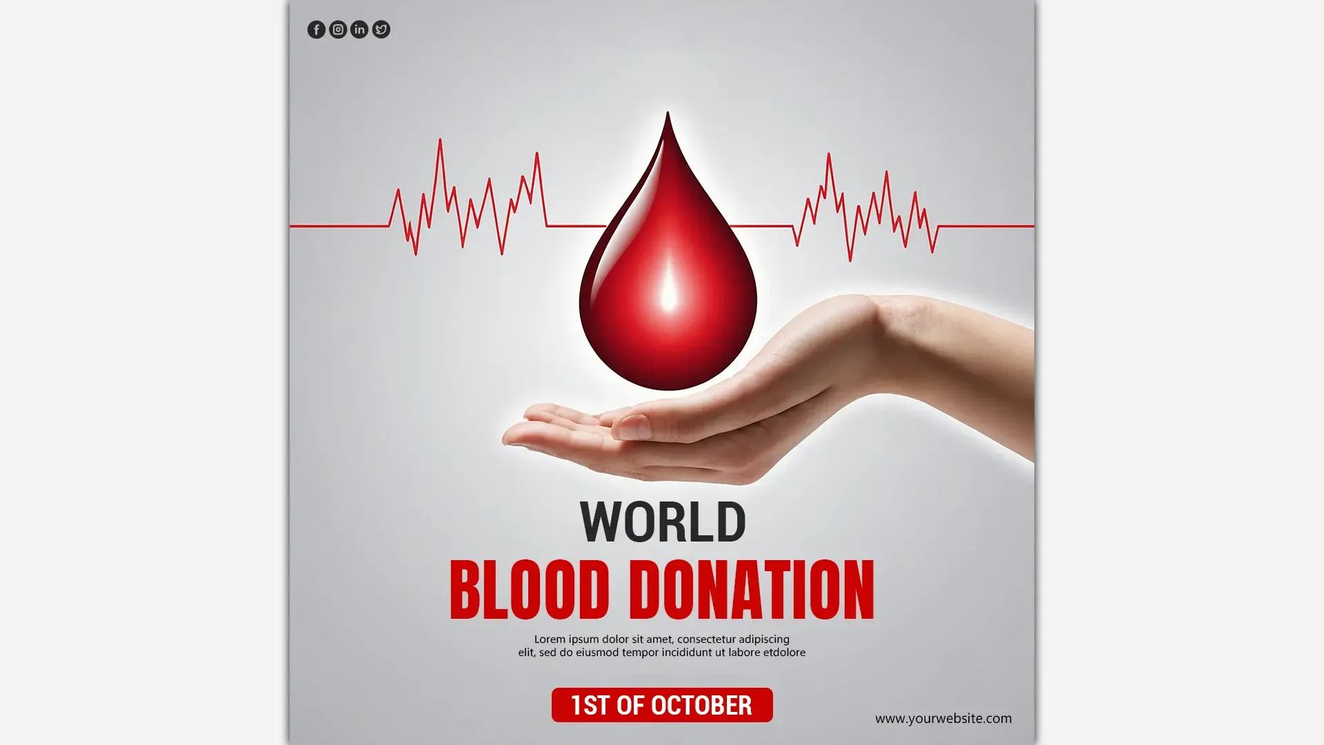 Clean and Modern Instagram Post for World Blood Donation